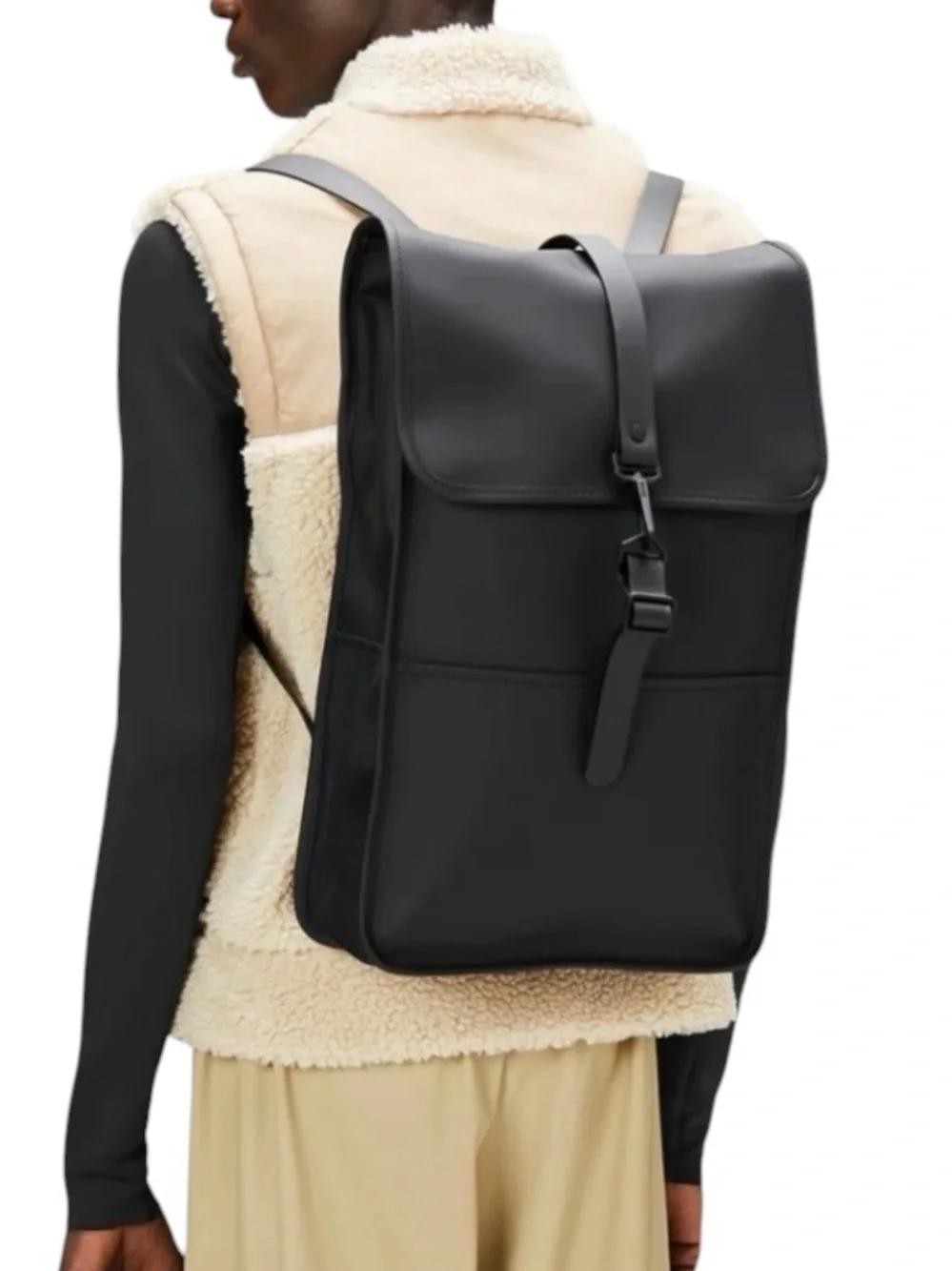 NWT Rains Waterproof Backpack Black